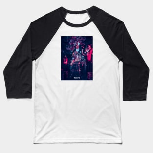 Tokyo Street Neon Synthwave Baseball T-Shirt